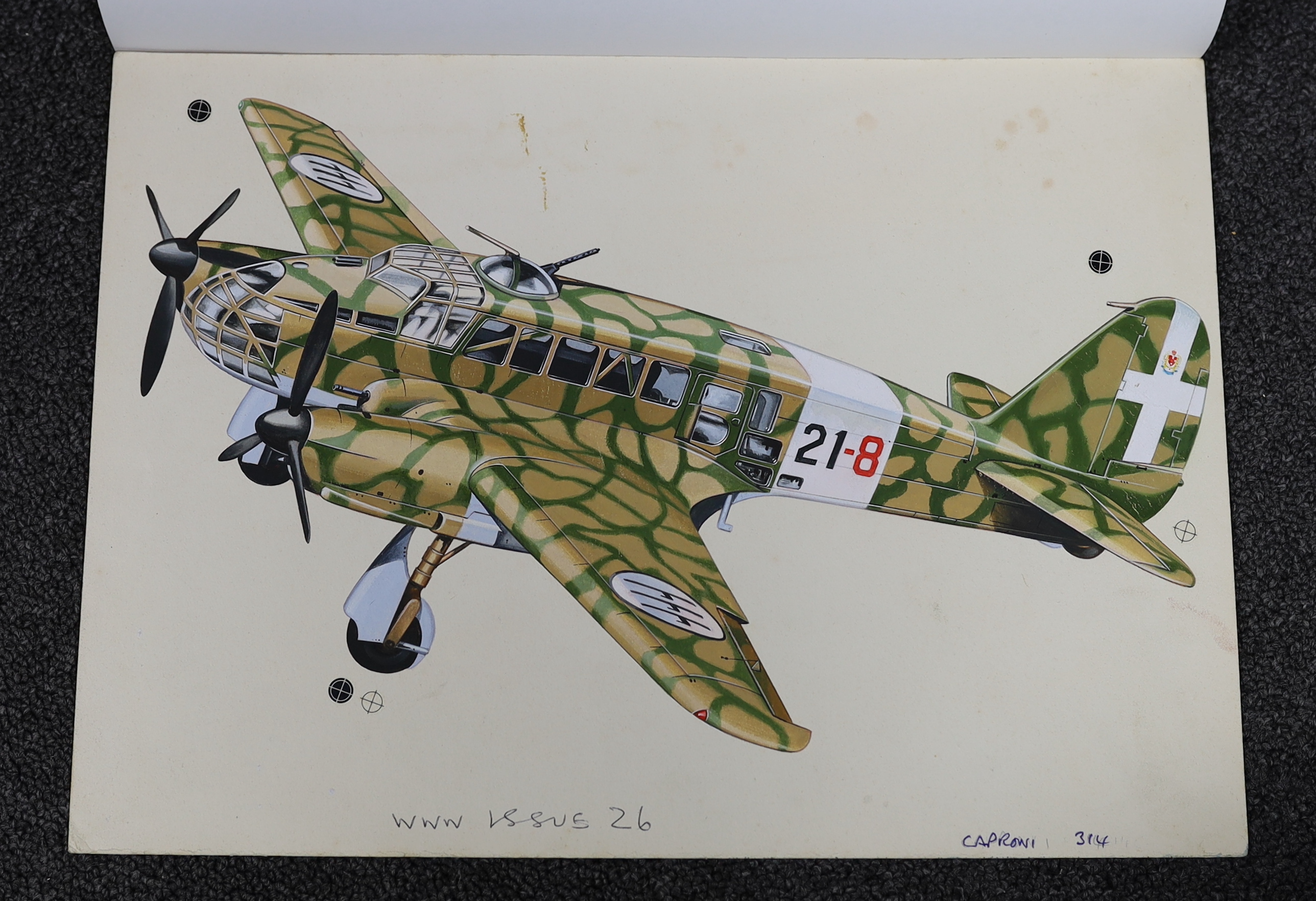 John Henry Batchelor MBE (1936-2019), Military aviation subjects, gouache, watercolour and pencil (7), largest 37 x 43cm, unframed, Please note this lot attracts an additional import tax of 5% on the hammer price